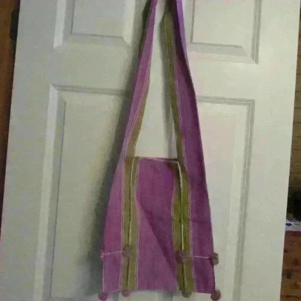 over the shoulder bag, hand made crafter pink and green